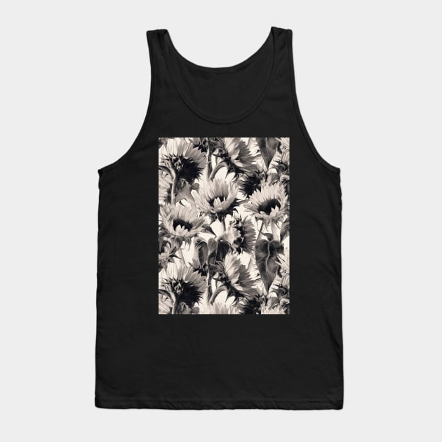 Sunflowers in Soft Sepia Tank Top by micklyn